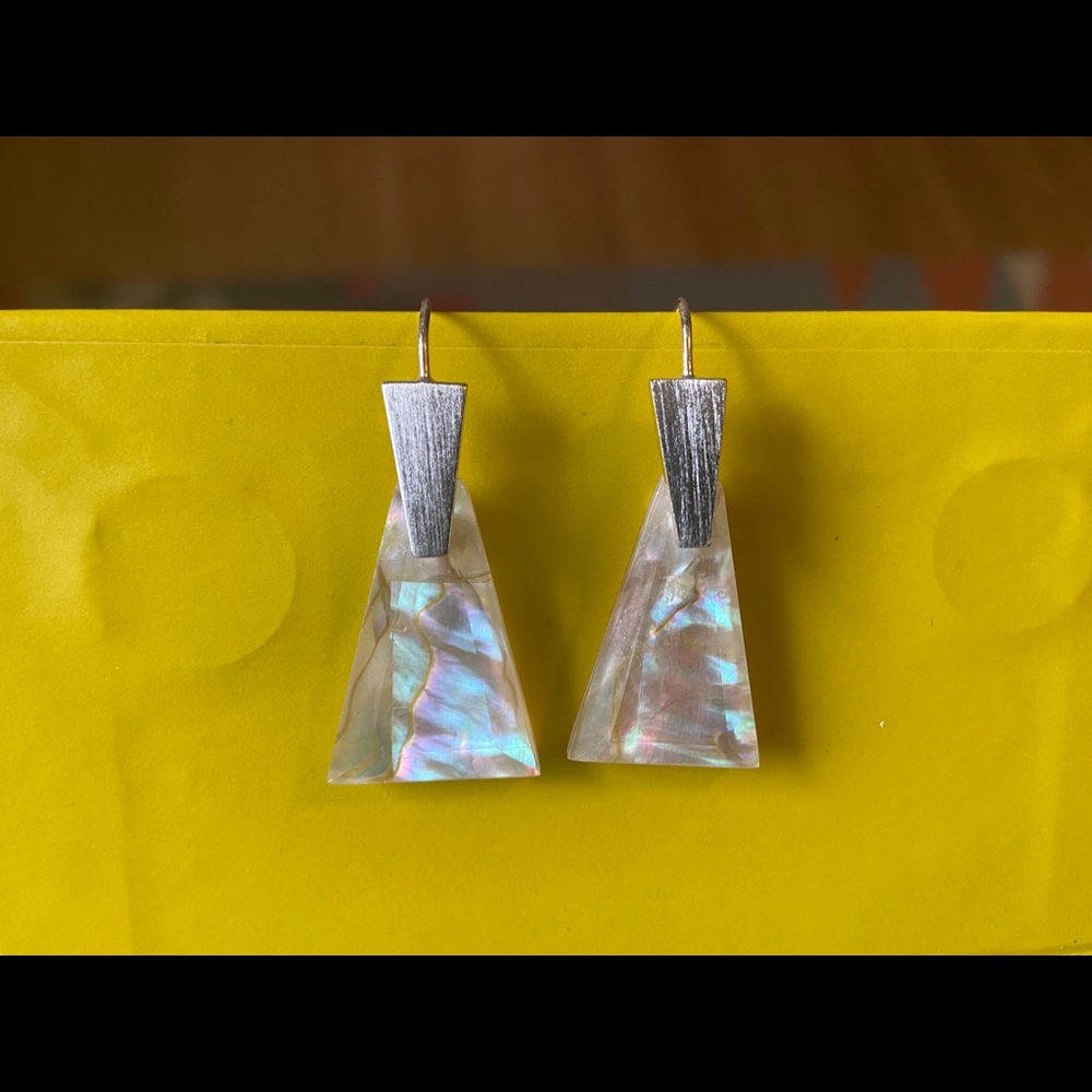 Kendra Scott Collins Silver/Abalone  Drop Earrings